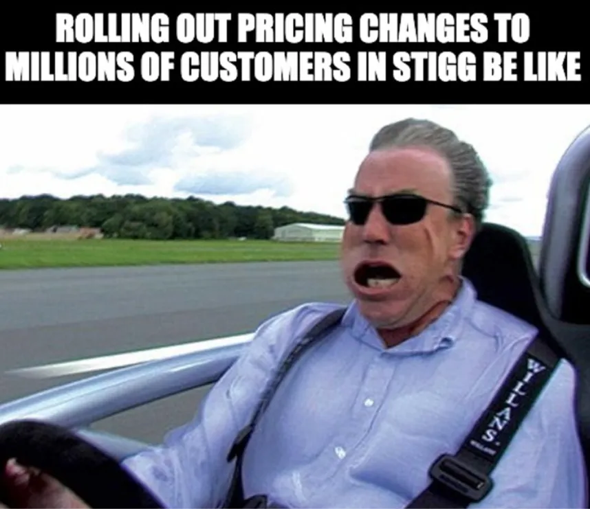 Rolling out pricing meme